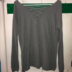 Grey criss cross sweater